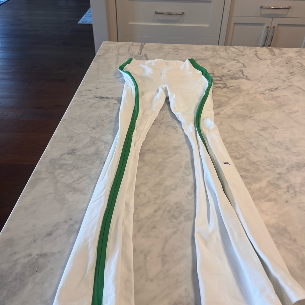 SPLITS59 -small high wasted leggings white and green.  Wore once